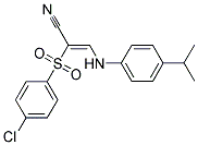 2-((4-CHLOROPHENYL)SULFONYL)-3-((4-(ISOPROPYL)PHENYL)AMINO)PROP-2-ENENITRILE Struktur