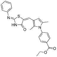 ETHYL 4-(2,5-DIMETHYL-3-((E)-((Z)-4-OXO-2-(PHENYLIMINO)THIAZOLIDIN-5-YLIDENE)METHYL)-1H-PYRROL-1-YL)BENZOATE Struktur