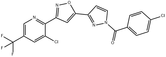 (4-CHLOROPHENYL)(3-(3-[3-CHLORO-5-(TRIFLUOROMETHYL)-2-PYRIDINYL]-5-ISOXAZOLYL)-1H-PYRAZOL-1-YL)METHANONE Struktur