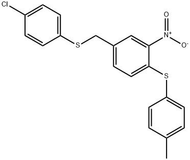 4-([(4-CHLOROPHENYL)SULFANYL]METHYL)-1-[(4-METHYLPHENYL)SULFANYL]-2-NITROBENZENE Struktur