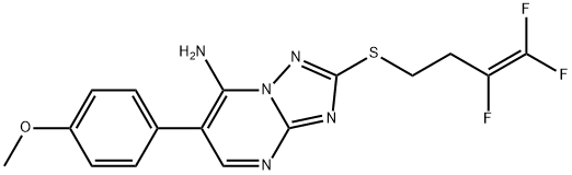 6-(4-METHOXYPHENYL)-2-[(3,4,4-TRIFLUORO-3-BUTENYL)SULFANYL][1,2,4]TRIAZOLO[1,5-A]PYRIMIDIN-7-AMINE Struktur