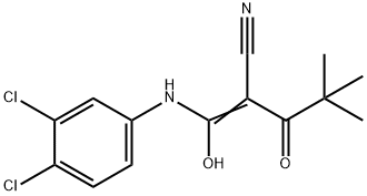 3-((3,4-DICHLOROPHENYL)AMINO)-2-(2,2-DIMETHYLPROPANOYL)-3-HYDROXYPROP-2-ENENITRILE Struktur