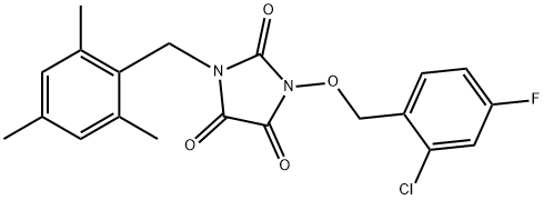 1-[(2-CHLORO-4-FLUOROBENZYL)OXY]-3-(MESITYLMETHYL)-1H-IMIDAZOLE-2,4,5(3H)-TRIONE Struktur