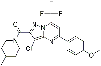 (3-CHLORO-5-(4-METHOXYPHENYL)-7-(TRIFLUOROMETHYL)PYRAZOLO[1,5-A]PYRIMIDIN-2-YL)(4-METHYLPIPERIDIN-1-YL)METHANONE Struktur