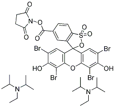 5-CARBOXY-2',4',5',7'-TETRABROMOSULFONEFLUORESCEIN, SUCCINIMIDYL ESTER, BIS-(DIISOPROPYLETHYLAMMONIUM) SALT Struktur