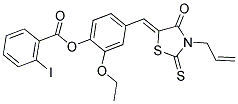 4-[(Z)-(3-ALLYL-4-OXO-2-THIOXO-1,3-THIAZOLIDIN-5-YLIDENE)METHYL]-2-ETHOXYPHENYL 2-IODOBENZOATE Struktur