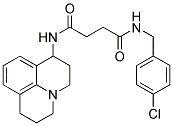 N-(4-CHOROBENZYL)-4-OXO-4-[(2,3,6,7-TETRAHYDRO-(1H,5H)-BENZO[IJ]QUINOLIZIN-3-YL)AMINO]BUTANAMIDE Struktur