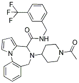 5-(1-ACETYLPIPERIDIN-4-YL)-5,6-DIHYDRO-N-(3-(TRIFLUOROMETHYL)BENZYL)-(4H)-PYRROLO[1,2-A](1,4)BENZODIAZEPIN-4-CARBOXAMIDE Struktur