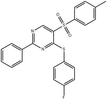 4-[(4-FLUOROPHENYL)SULFANYL]-2-PHENYL-5-PYRIMIDINYL 4-METHYLPHENYL SULFONE Struktur