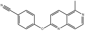 4-[(5-METHYL[1,6]NAPHTHYRIDIN-2-YL)OXY]BENZENECARBONITRILE Struktur