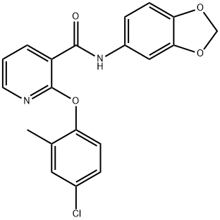 N-BENZO[3,4-D]1,3-DIOXOLEN-5-YL(2-(4-CHLORO-2-METHYLPHENOXY)(3-PYRIDYL))FORMAMIDE Struktur