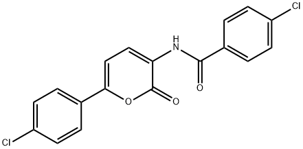 4-CHLORO-N-[6-(4-CHLOROPHENYL)-2-OXO-2H-PYRAN-3-YL]BENZENECARBOXAMIDE Struktur