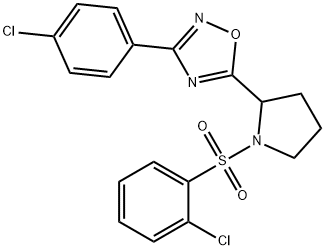 3-(4-CHLOROPHENYL)-5-(1-[(2-CHLOROPHENYL)SULFONYL]-2-PYRROLIDINYL)-1,2,4-OXADIAZOLE Struktur