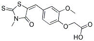 {2-METHOXY-4-[(E)-(3-METHYL-4-OXO-2-THIOXO-1,3-THIAZOLIDIN-5-YLIDENE)METHYL]PHENOXY}ACETIC ACID Struktur