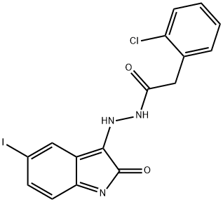 N-(AZA(5-IODO-2-OXOINDOLIN-3-YLIDENE)METHYL)-2-(2-CHLOROPHENYL)ETHANAMIDE Struktur