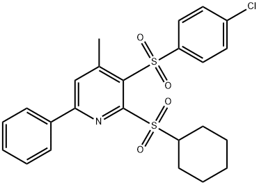 3-[(4-CHLOROPHENYL)SULFONYL]-2-(CYCLOHEXYLSULFONYL)-4-METHYL-6-PHENYLPYRIDINE Struktur