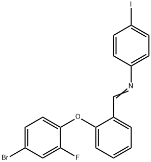 N-((E)-[2-(4-BROMO-2-FLUOROPHENOXY)PHENYL]METHYLIDENE)-4-IODOANILINE Struktur