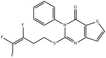 3-PHENYL-2-[(3,4,4-TRIFLUORO-3-BUTENYL)SULFANYL]THIENO[3,2-D]PYRIMIDIN-4(3H)-ONE Struktur