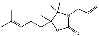 3-ALLYL-4-HYDROXY-4,5-DIMETHYL-5-(4-METHYL-3-PENTENYL)-1,3-OXAZOLIDIN-2-ONE Struktur