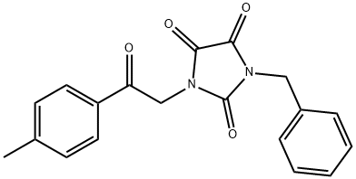 1-BENZYL-3-[2-(4-METHYLPHENYL)-2-OXOETHYL]-1H-IMIDAZOLE-2,4,5(3H)-TRIONE Struktur