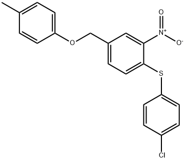 1-[(4-CHLOROPHENYL)SULFANYL]-4-[(4-METHYLPHENOXY)METHYL]-2-NITROBENZENE Struktur