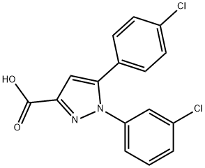 1-(3-CHLOROPHENYL)-5-(4-CHLOROPHENYL)-1H-PYRAZOLE-3-CARBOXYLIC ACID Struktur