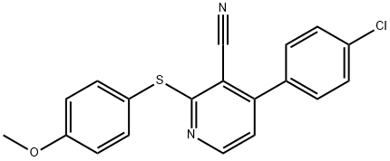 4-(4-CHLOROPHENYL)-2-[(4-METHOXYPHENYL)SULFANYL]NICOTINONITRILE Struktur