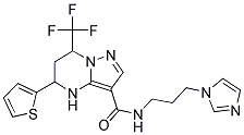 N-[3-(1H-IMIDAZOL-1-YL)PROPYL]-5-THIEN-2-YL-7-(TRIFLUOROMETHYL)-4,5,6,7-TETRAHYDROPYRAZOLO[1,5-A]PYRIMIDINE-3-CARBOXAMIDE Struktur