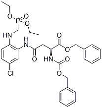 BENZYL 2-([(BENZYLOXY)CARBONYL]AMINO)-4-(5-CHLORO-2-([(DIETHOXYPHOSPHORYL)METHYL]AMINO)ANILINO)-4-OXOBUTANOATE Struktur