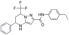 N-(4-ETHYLPHENYL)-5-PHENYL-7-(TRIFLUOROMETHYL)-4,5,6,7-TETRAHYDROPYRAZOLO[1,5-A]PYRIMIDINE-2-CARBOXAMIDE Struktur