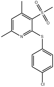 2-[(4-CHLOROPHENYL)SULFANYL]-4,6-DIMETHYL-3-(METHYLSULFONYL)PYRIDINE Struktur