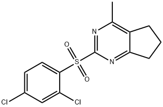 2,4-DICHLOROPHENYL 4-METHYL-6,7-DIHYDRO-5H-CYCLOPENTA[D]PYRIMIDIN-2-YL SULFONE Struktur