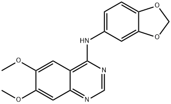 N-(1,3-BENZODIOXOL-5-YL)-6,7-DIMETHOXY-4-QUINAZOLINAMINE Struktur