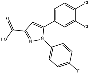 5-(3,4-DICHLOROPHENYL)-1-(4-FLUOROPHENYL)-1H-PYRAZOLE-3-CARBOXYLIC ACID Struktur