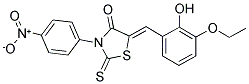 (5Z)-5-(3-ETHOXY-2-HYDROXYBENZYLIDENE)-3-(4-NITROPHENYL)-2-THIOXO-1,3-THIAZOLIDIN-4-ONE Struktur