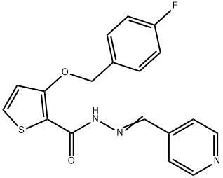 3-[(4-FLUOROBENZYL)OXY]-N'-[(E)-4-PYRIDINYLMETHYLIDENE]-2-THIOPHENECARBOHYDRAZIDE Struktur