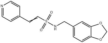 (E)-N-(1,3-BENZODIOXOL-5-YLMETHYL)-2-(4-PYRIDINYL)-1-ETHENESULFONAMIDE Struktur