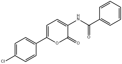 N-[6-(4-CHLOROPHENYL)-2-OXO-2H-PYRAN-3-YL]BENZENECARBOXAMIDE Struktur