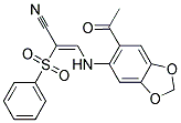 3-((6-ACETYLBENZO[3,4-D]1,3-DIOXOLAN-5-YL)AMINO)-2-(PHENYLSULFONYL)PROP-2-ENENITRILE Struktur