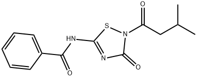 N-[2-(3-METHYLBUTANOYL)-3-OXO-2,3-DIHYDRO-1,2,4-THIADIAZOL-5-YL]BENZENECARBOXAMIDE Struktur