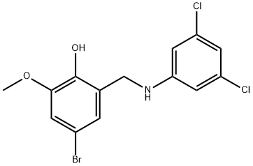 4-BROMO-2-[(3,5-DICHLOROANILINO)METHYL]-6-METHOXYBENZENOL Struktur