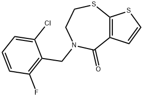 4-(2-CHLORO-6-FLUOROBENZYL)-3,4-DIHYDROTHIENO[3,2-F][1,4]THIAZEPIN-5(2H)-ONE Struktur