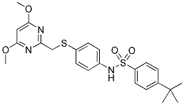 4-TERT-BUTYL-N-[S-[(4,6-DIMETHOXYPYRIMIDIN-2-YL)METHYL]-4-THIOPHENYL]BENZENESULPHONAMIDE Struktur