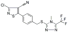 3-CHLORO-5-[4-(([4-METHYL-5-(TRIFLUOROMETHYL)-4H-1,2,4-TRIAZOL-3-YL]THIO)METHYL)PHENYL]ISOTHIAZOLE-4-CARBONITRILE Struktur