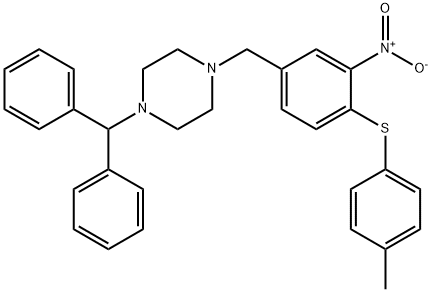 1-BENZHYDRYL-4-(4-[(4-METHYLPHENYL)SULFANYL]-3-NITROBENZYL)PIPERAZINE Struktur