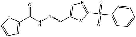 N'-((E)-[2-(PHENYLSULFONYL)-1,3-THIAZOL-5-YL]METHYLIDENE)-2-FUROHYDRAZIDE Struktur