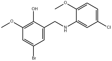 4-BROMO-2-[(5-CHLORO-2-METHOXYANILINO)METHYL]-6-METHOXYBENZENOL Struktur