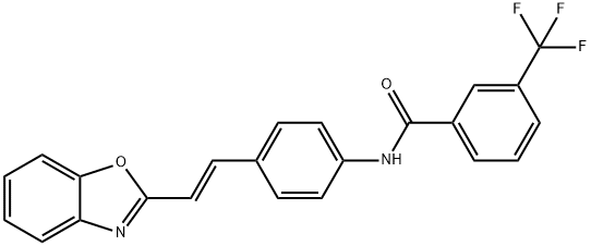 N-(4-[(E)-2-(1,3-BENZOXAZOL-2-YL)ETHENYL]PHENYL)-3-(TRIFLUOROMETHYL)BENZENECARBOXAMIDE Struktur