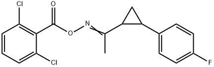 1,3-DICHLORO-2-([((1-[2-(4-FLUOROPHENYL)CYCLOPROPYL]ETHYLIDENE)AMINO)OXY]CARBONYL)BENZENE Struktur