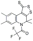 4,4,7,8-TETRAMETHYL-5-(TRIFLUOROACETYL)-4,5-DIHYDRO-1H-[1,2]DITHIOLO[3,4-C]QUINOLINE-1-THIONE Struktur